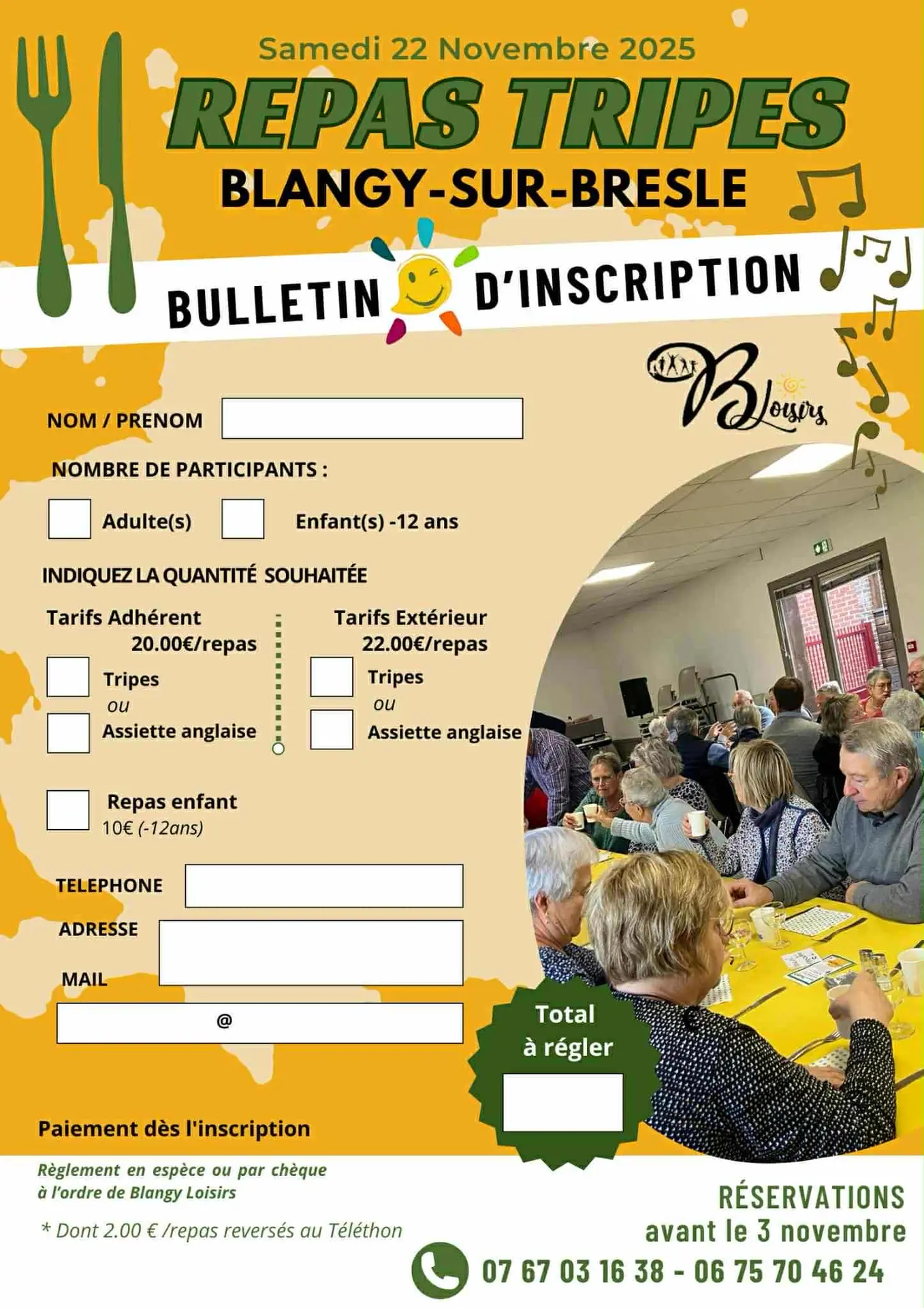 Bulletin d'inscription 2025