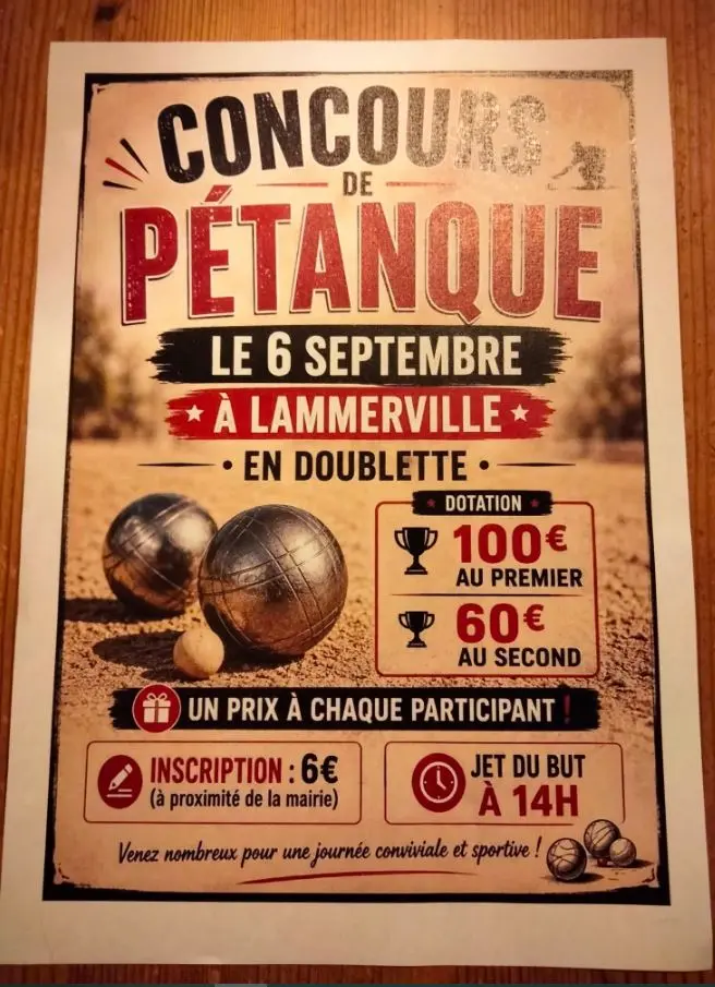 Affiche concours pétanque
