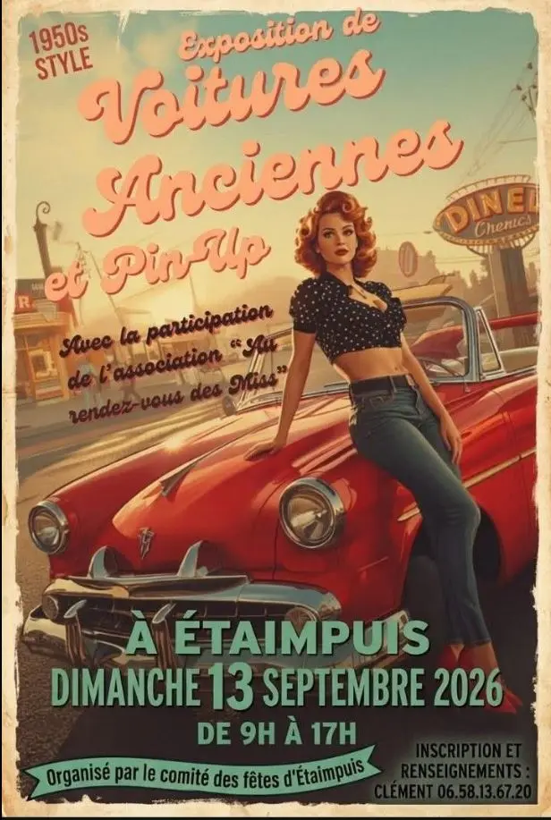 Affiche exposition voitures anciennes