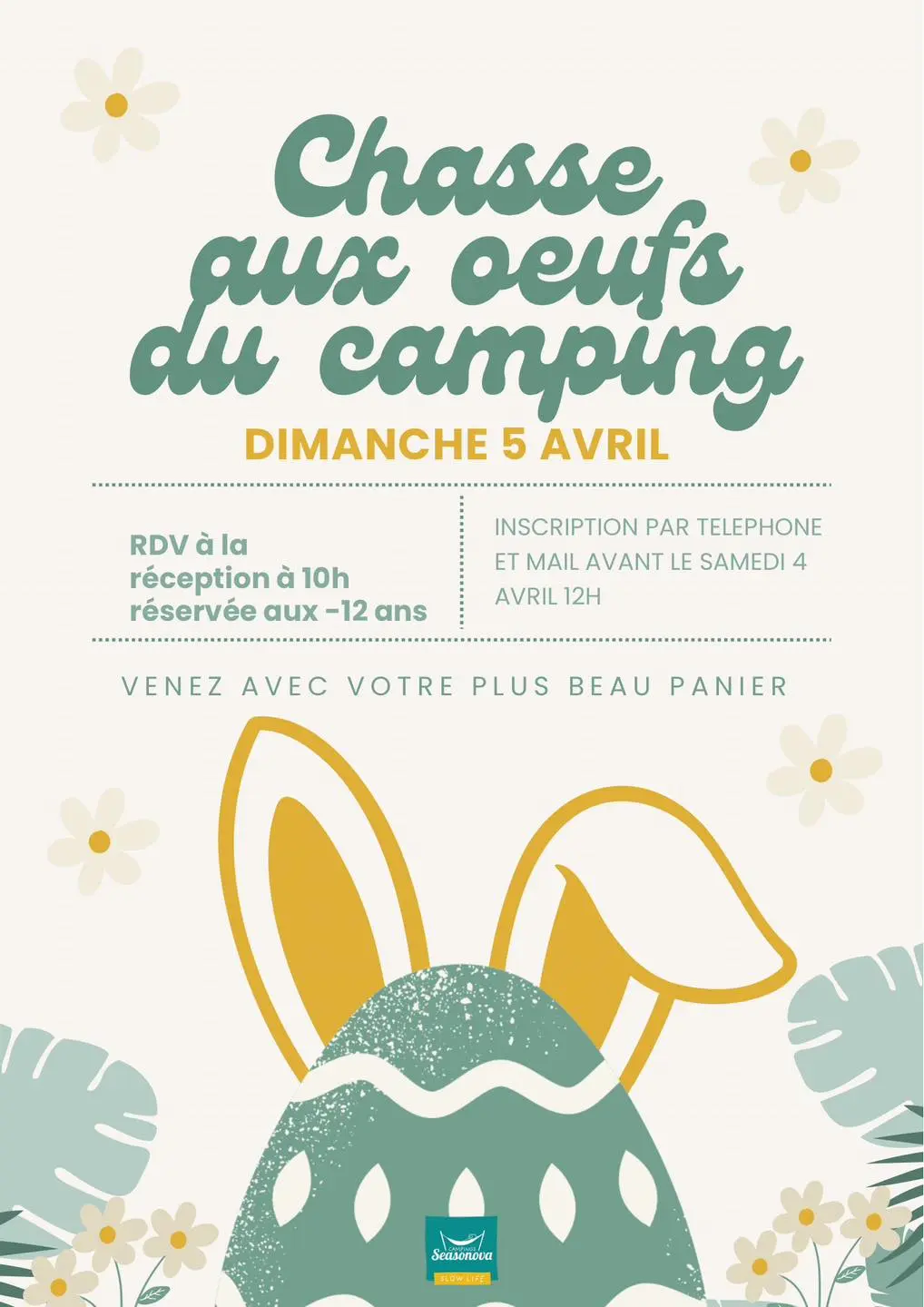Chasse aux oeufs 2026 camping QUiber