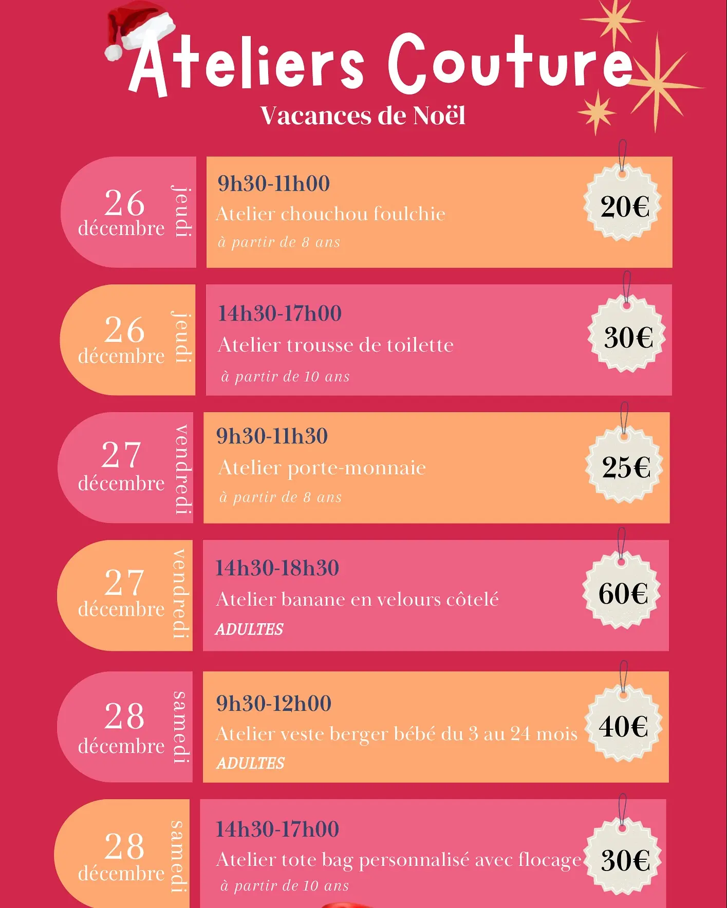 Coeur Gabardine vacances Noël 24