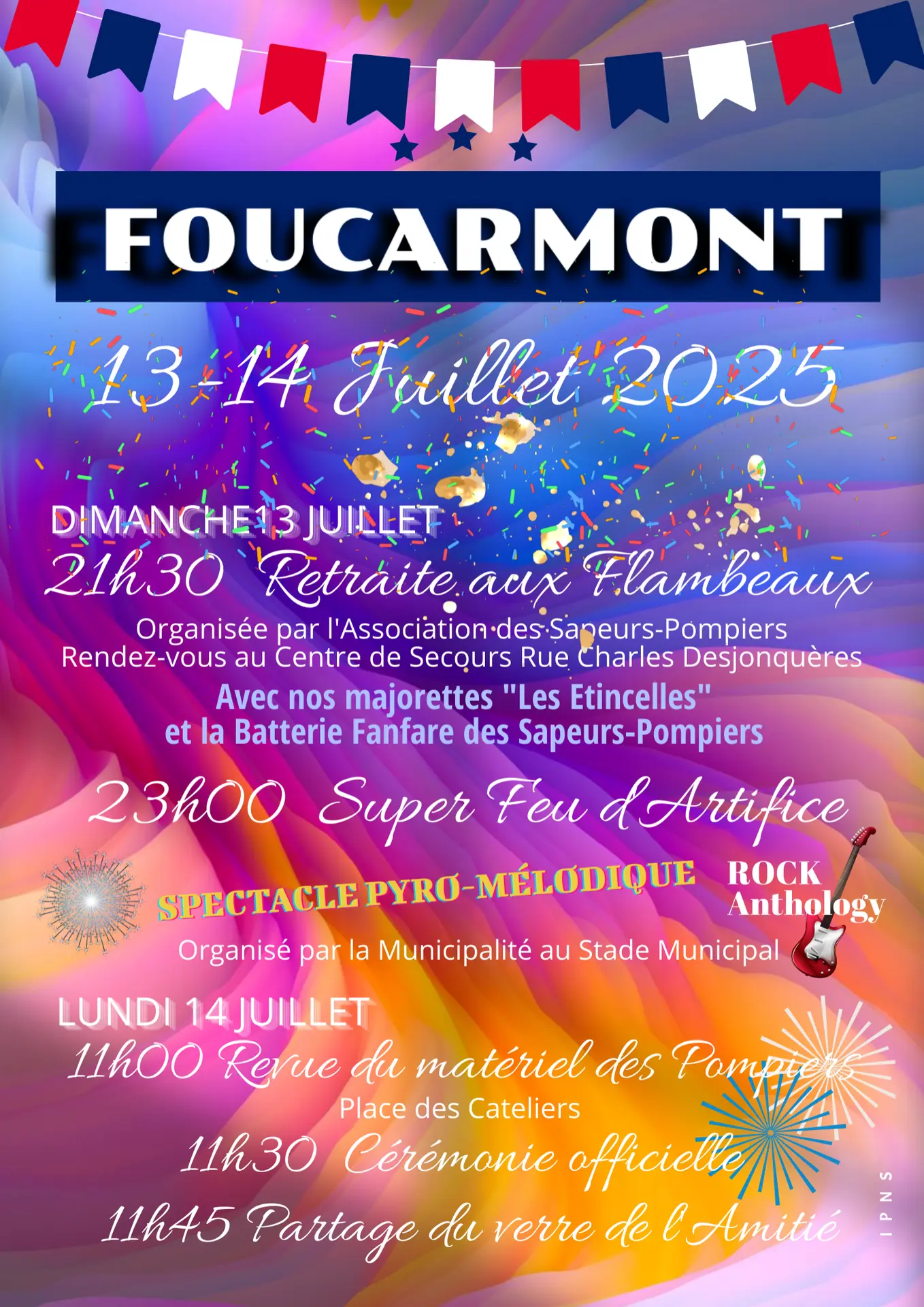 Feu d'artifice FOUCARMONT Affiche A2 42x59.4  сm PNG