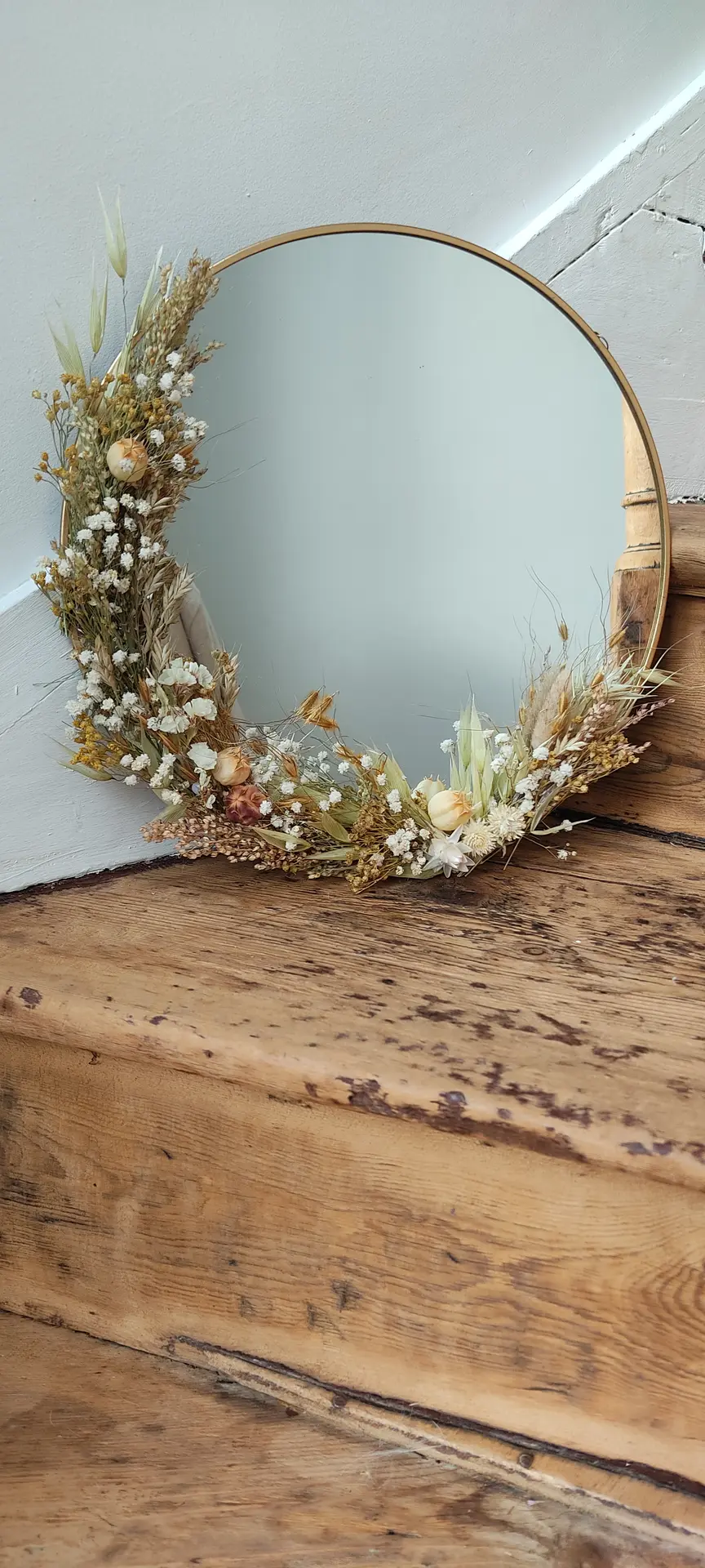 Miroir fleurs séchées