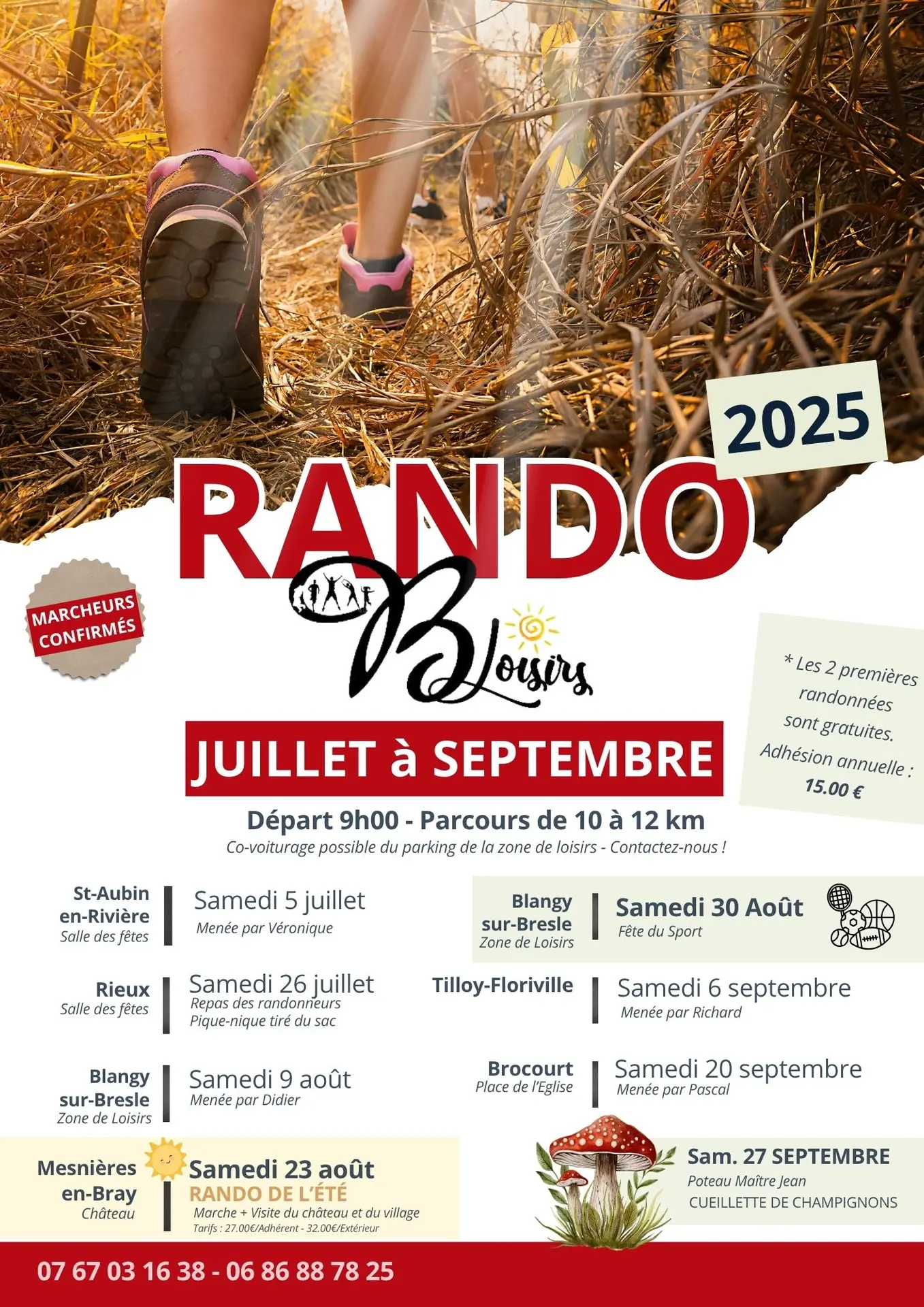 RANDOS D’AVRIL à JUIN + ETE - Juillet - septembre 2025