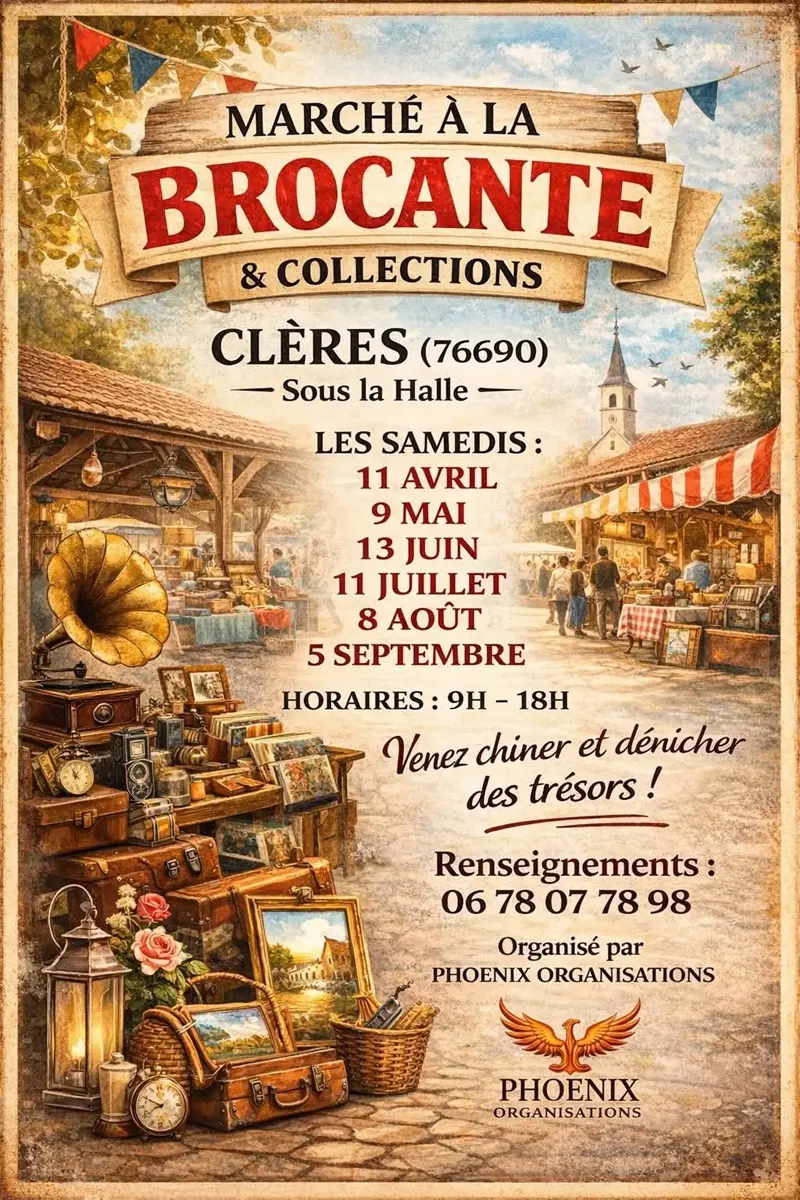 Marché brocante Clères