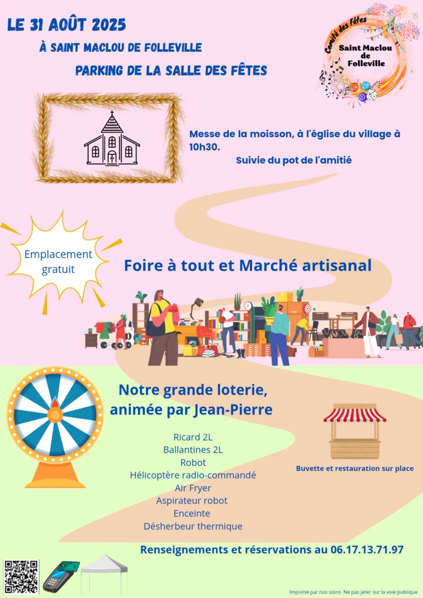 Messe de la moisson foire à tout marché artisanal loterie
