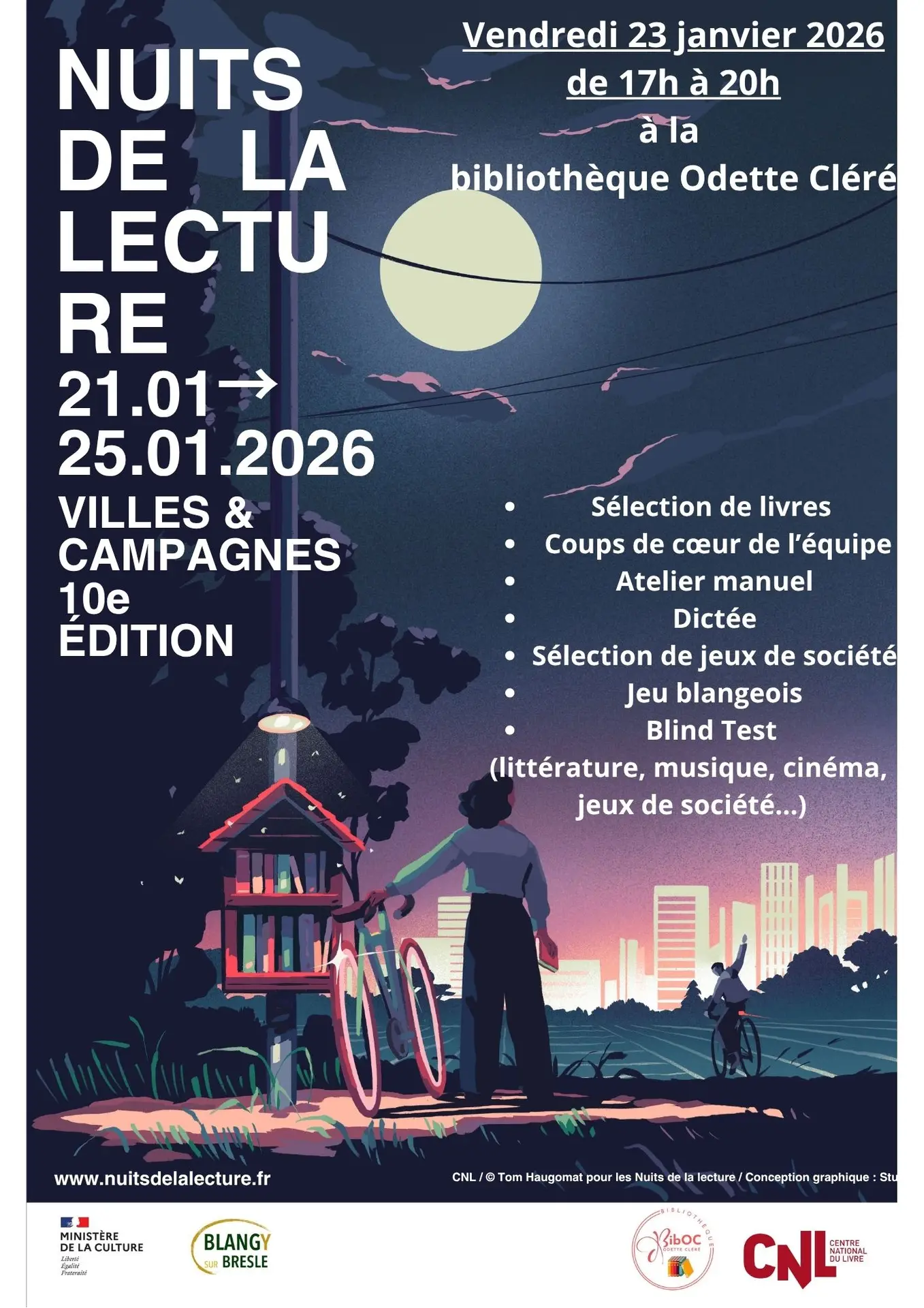 Vendredi 23 janvier 2026 de 17h à 20h à la bibliothèque Odette Cléré - 1