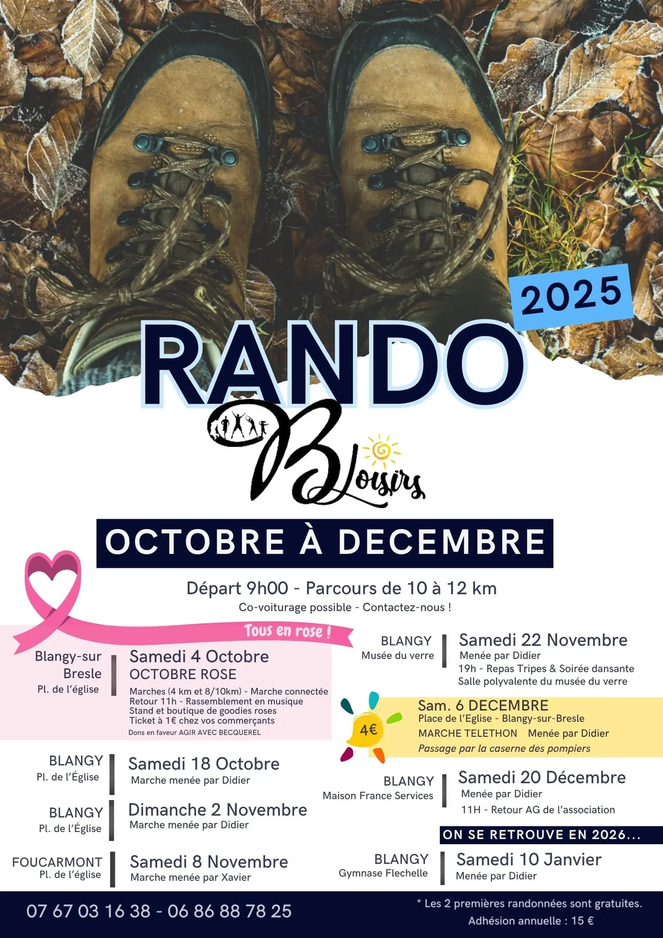 RANDOS D’OCTOVRE à DECEMBRE 2025