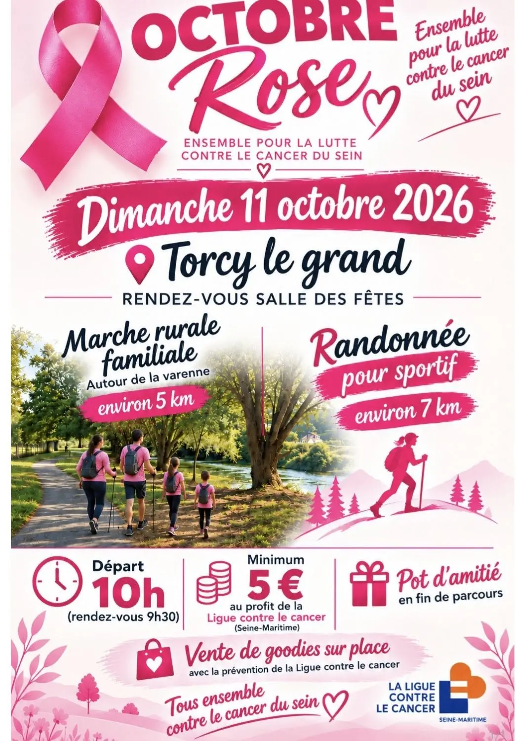Octobre Rose randos Torcy le Grand