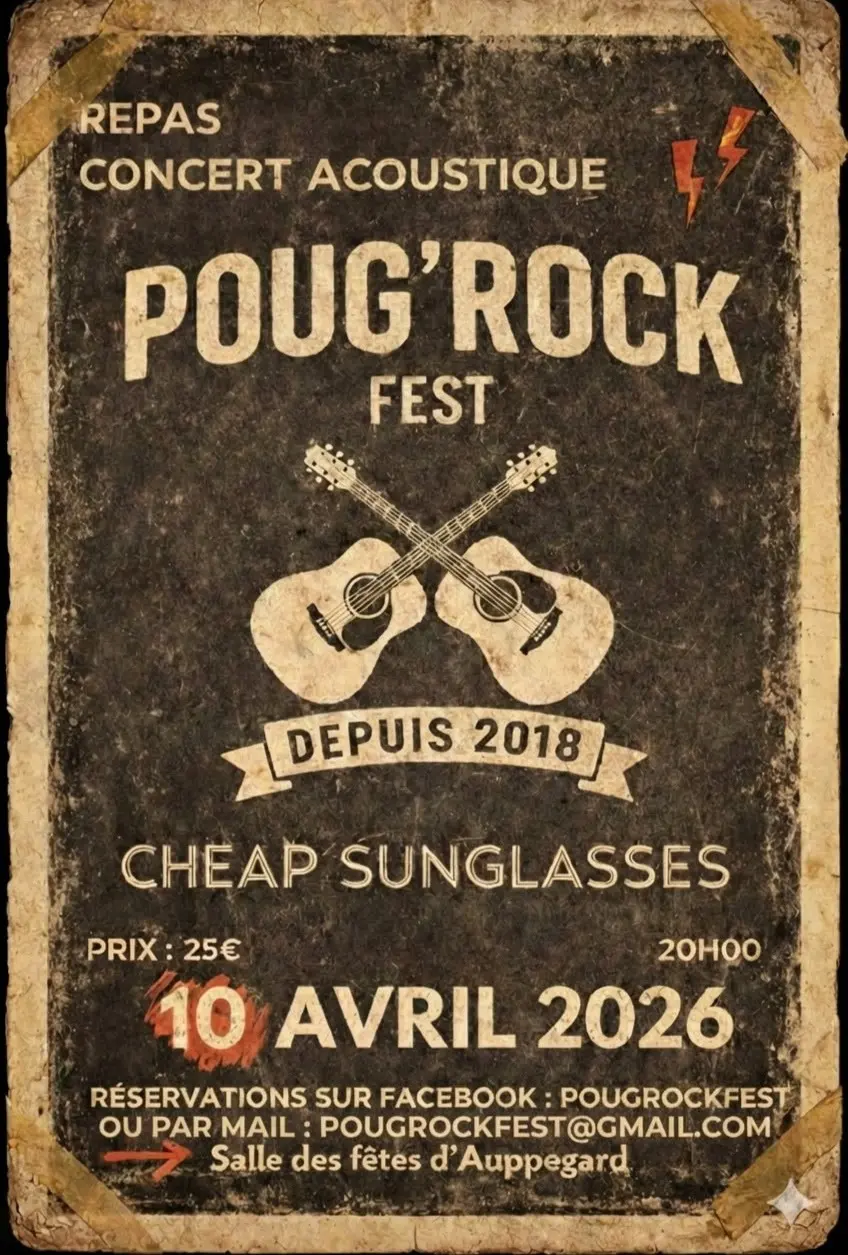 Repas concert Poug Rock Fest 10.04.26