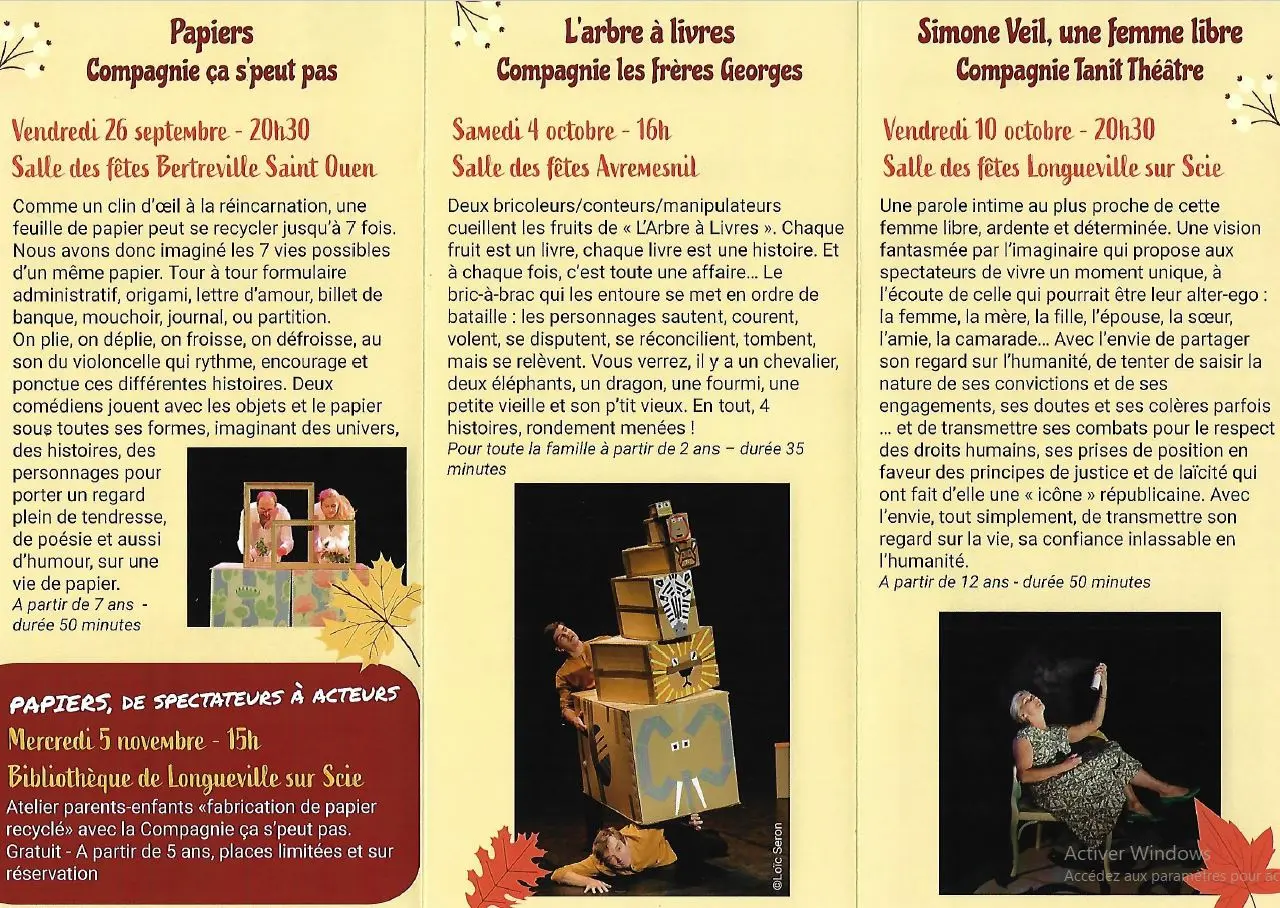 Programme Théâtre d'Automne 2025