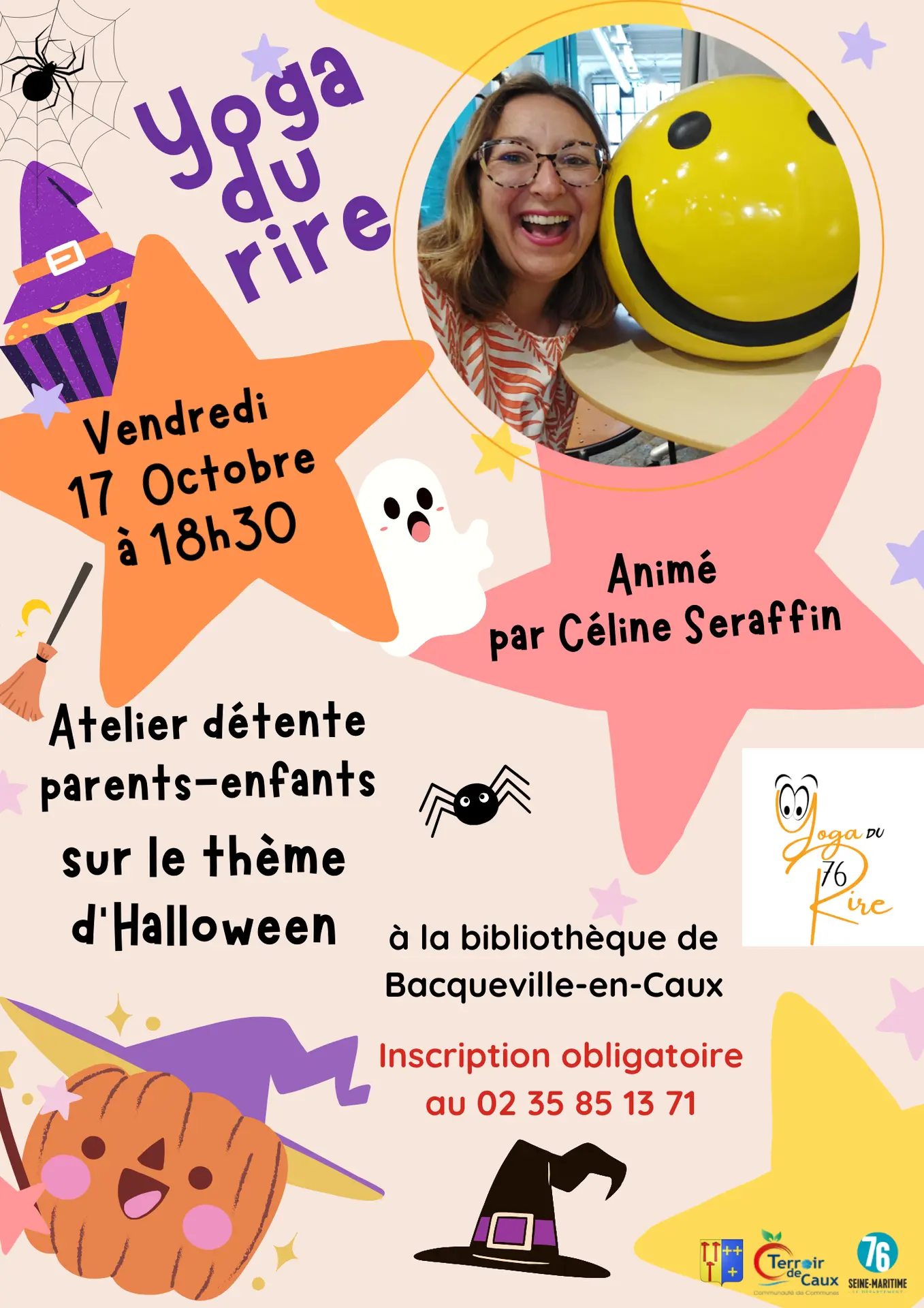 affiche yoga du rire bacqueville