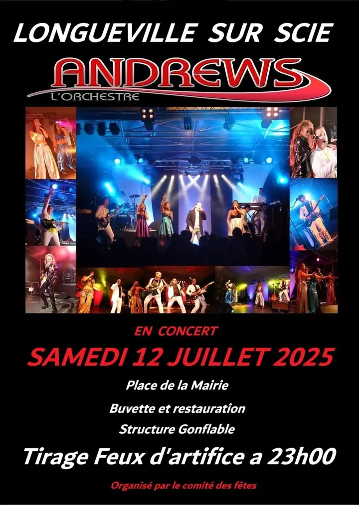 Affiche concert et feu d'artifice
