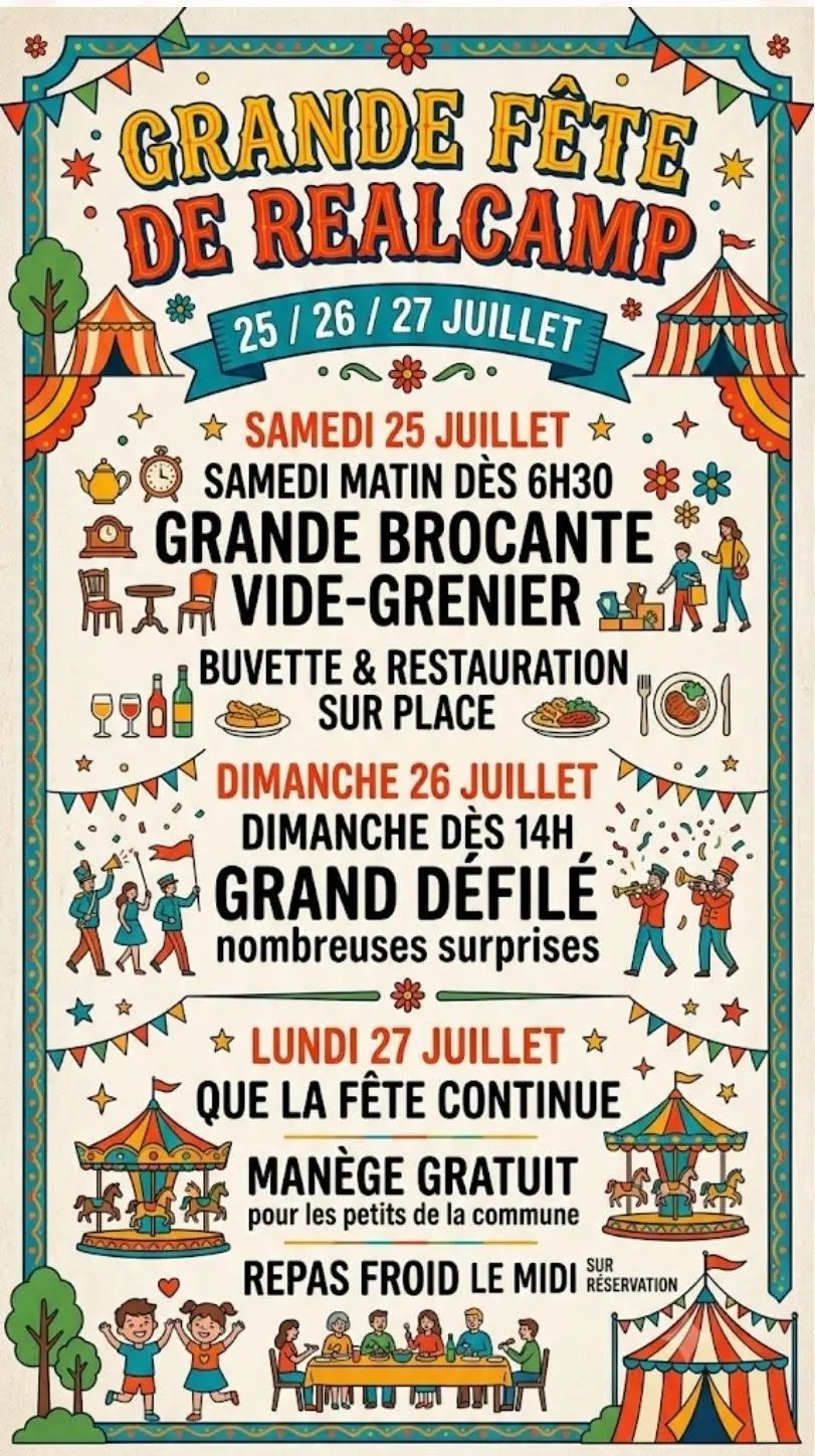 fête du 25 au 27 juillet