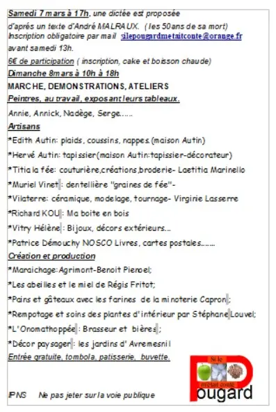 Programme Pougard du 7 et 8 mars 2026