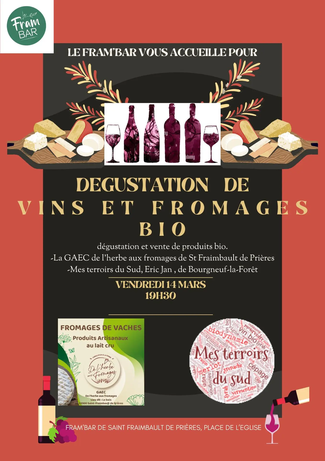 Dégustation vins et fromages bio