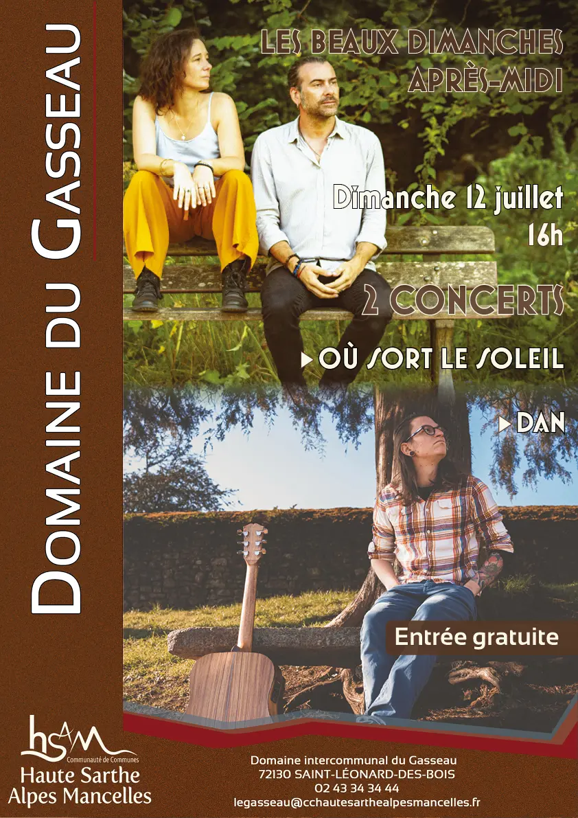 Concert Où sort le soleil + Dan - Domaine du Gasseau - été 2026
