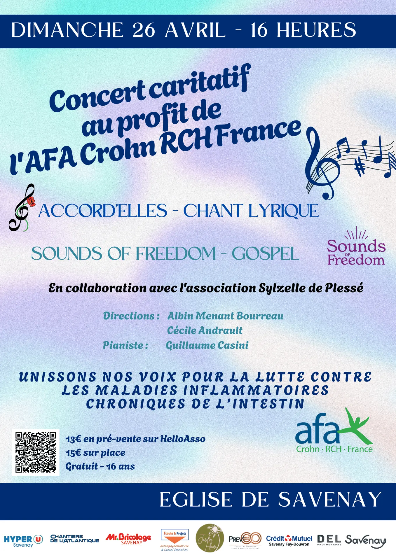 Concert Accord’Elles et Sounds of freedom au profit de l’AFA Crohn RCH