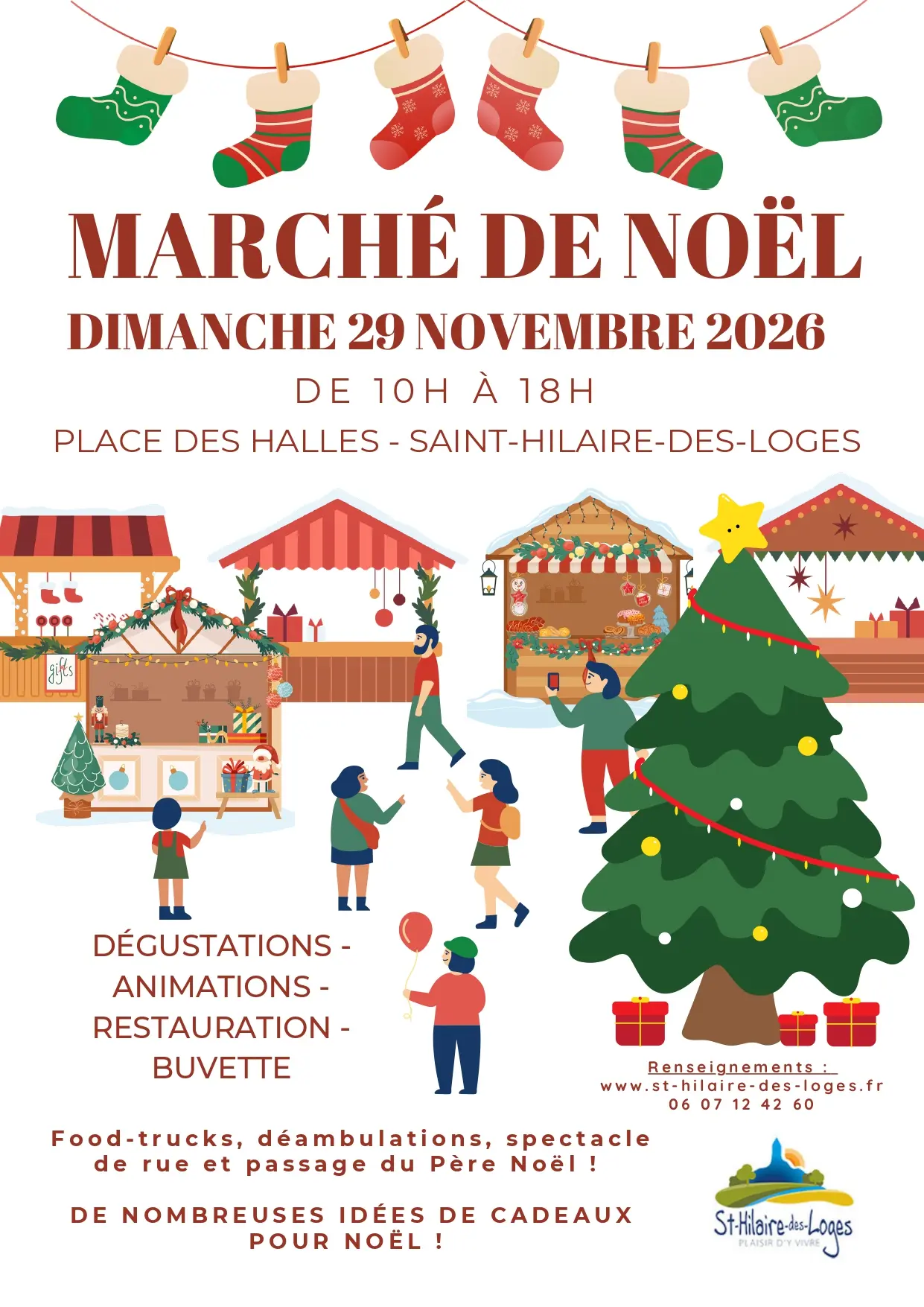 Affiche marché de Noël  st Hilaire des Loges
