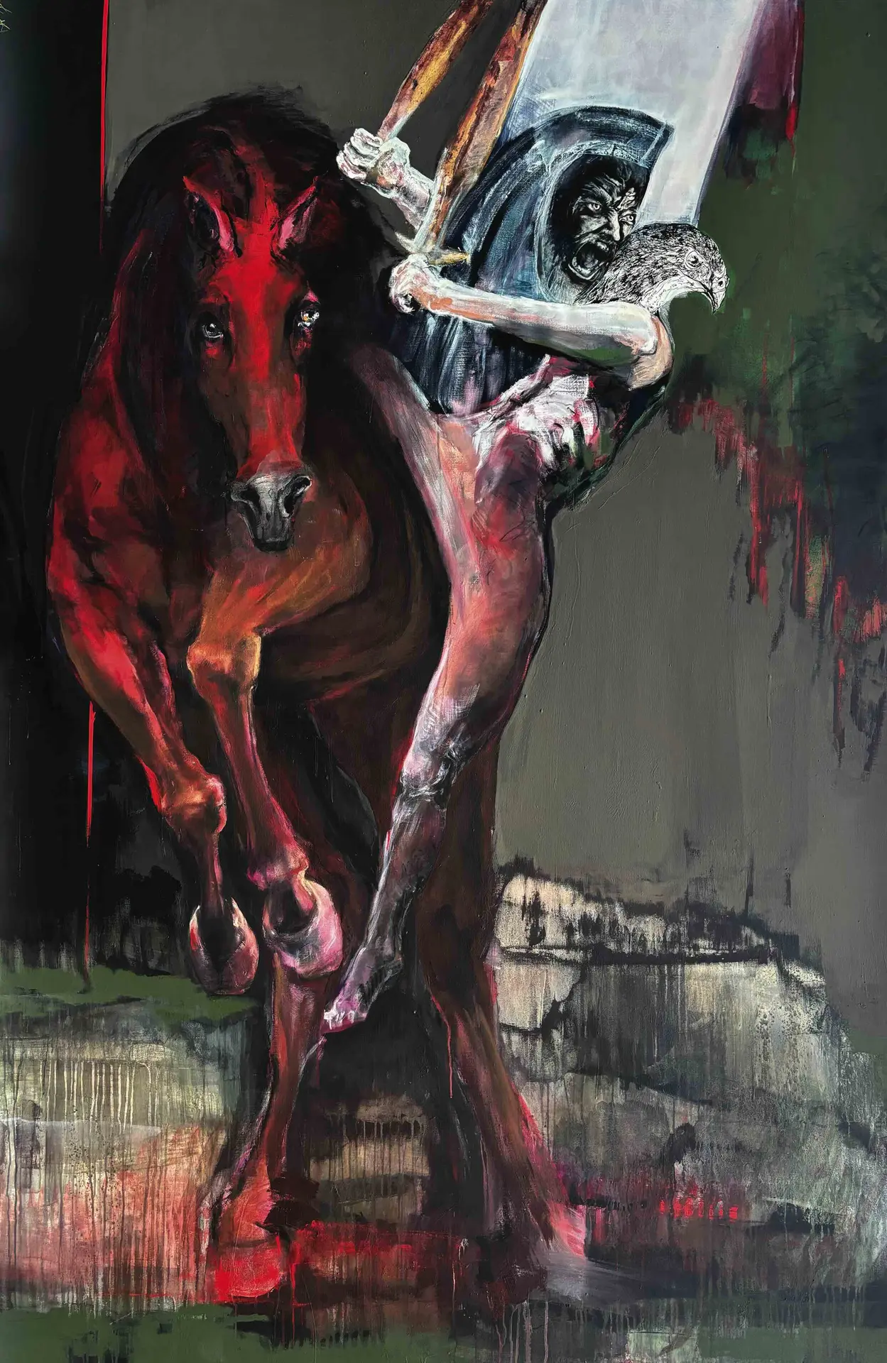 Cavalier - Cheval rouge