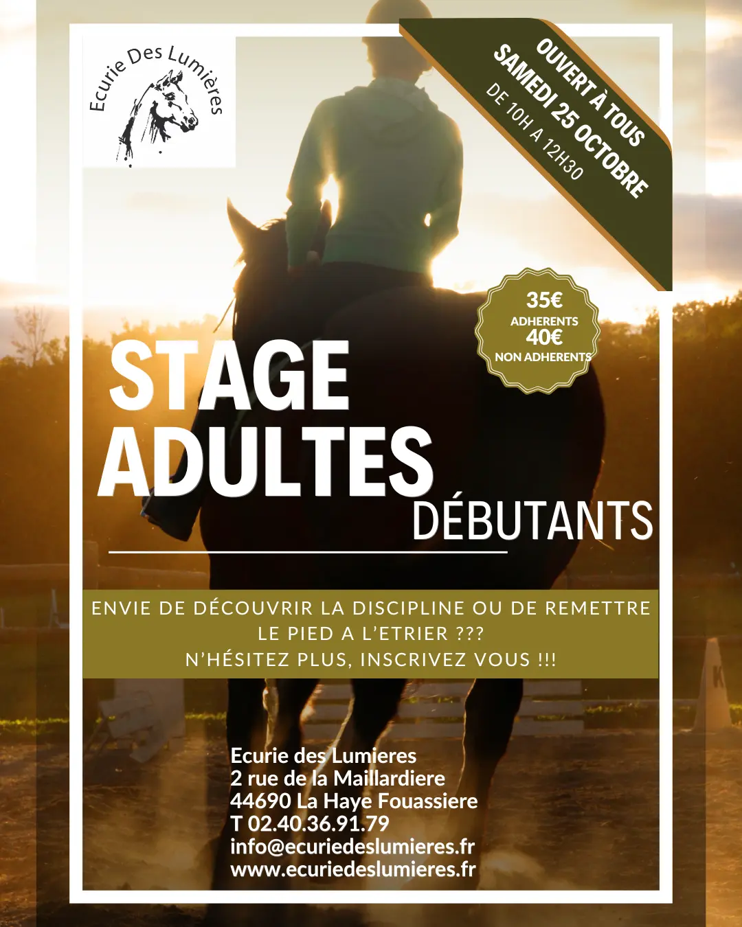 Ecurie des Lumières stage Toussaint 2025