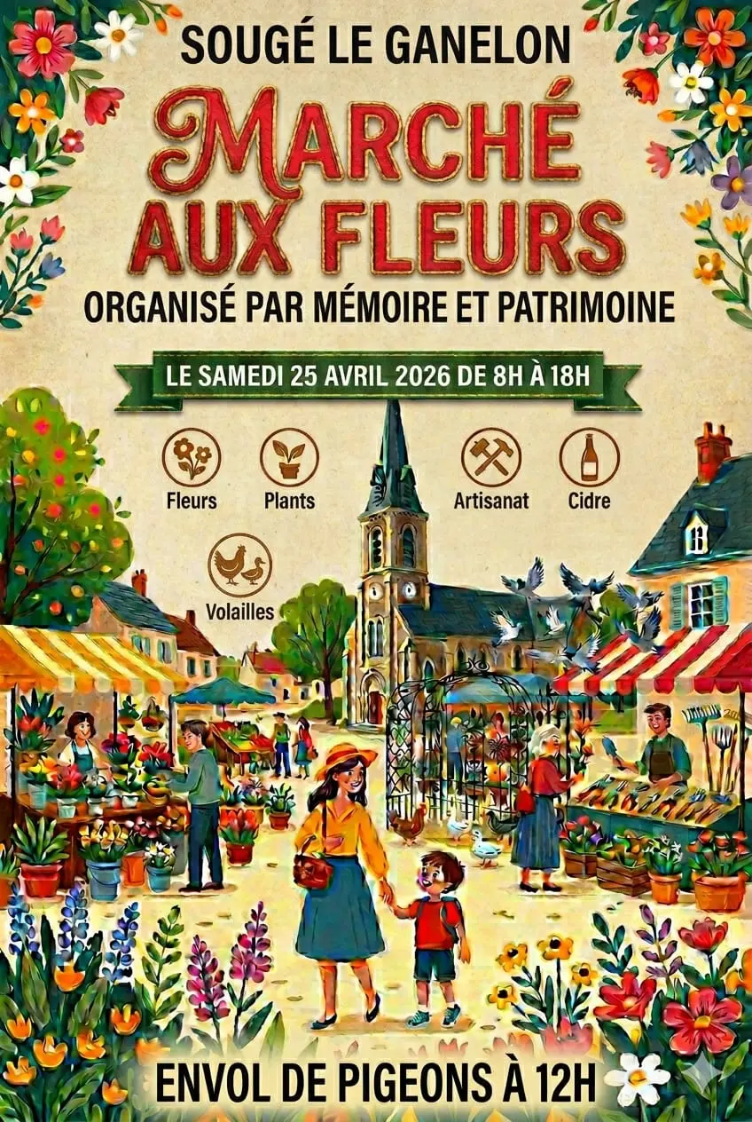 Marché aux fleurs Sougé 25 04