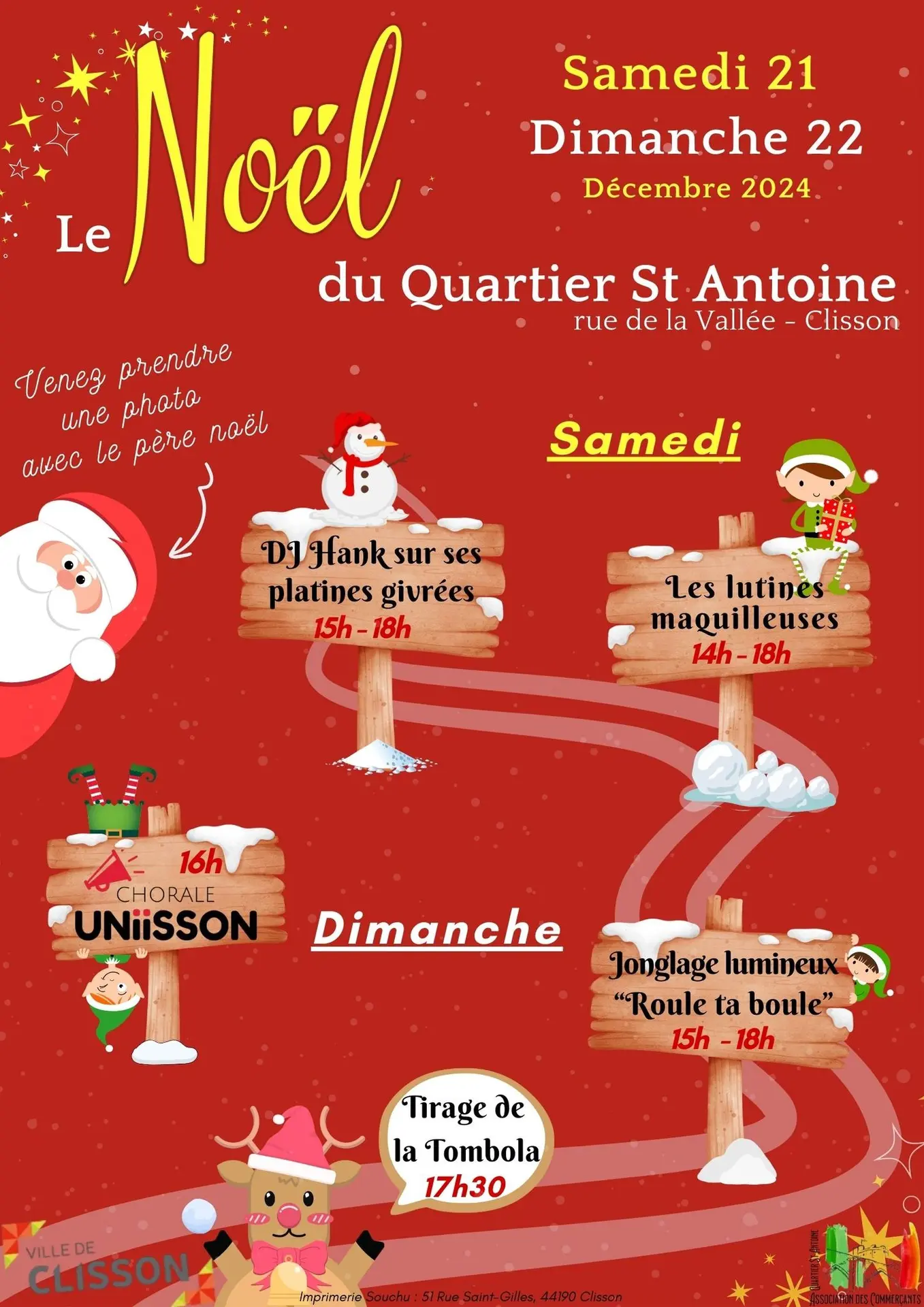 Noël du Quartier Saint Antoine à Clisson AFFICHE