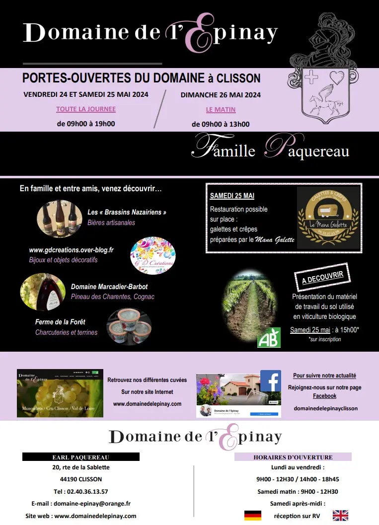 PortesouvertesL'Epinay_Clisson_2024_levignobledenantes-tourisme.com