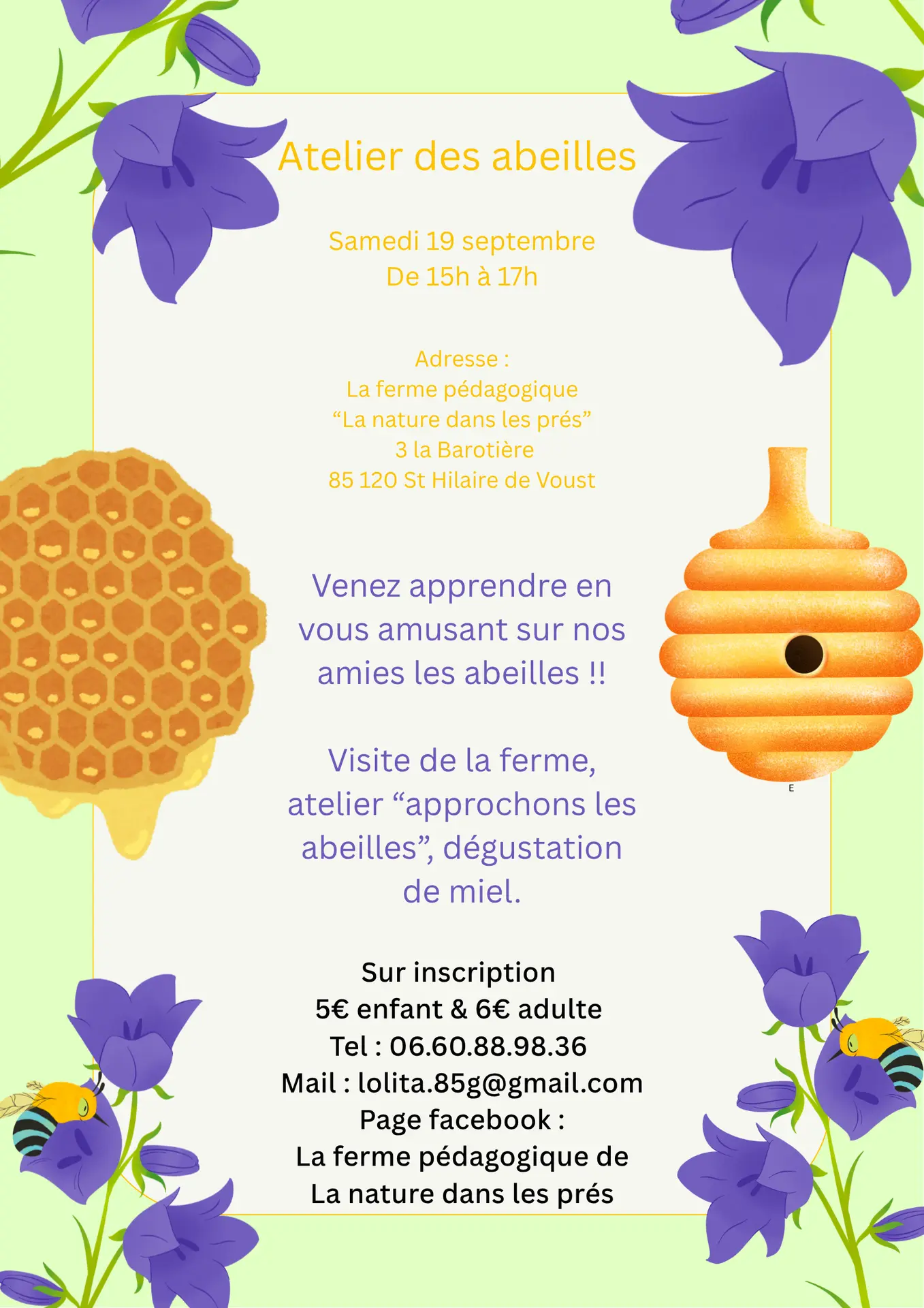 Affiche atelier des abeilles