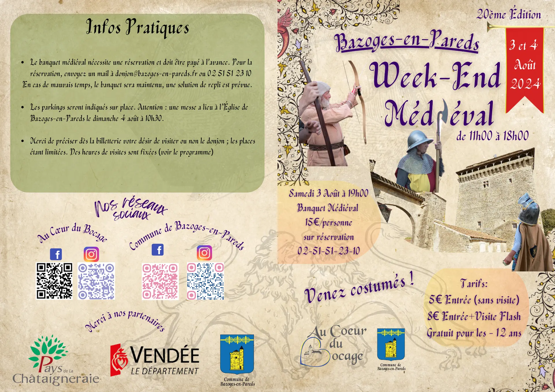 Flyer médiéval Bazoges - Recto