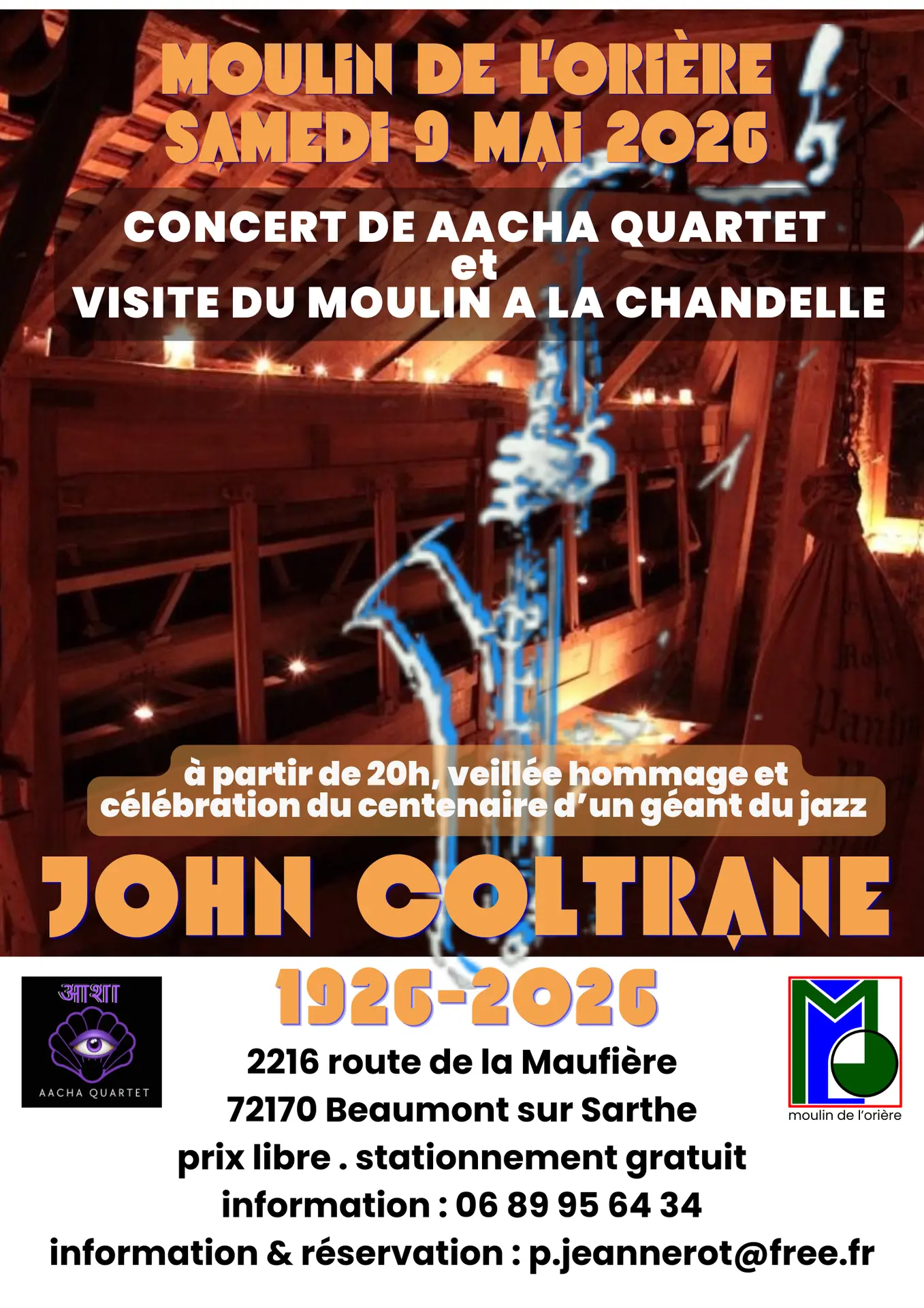 Soirée jazz et visite à la bougie Moulin de l'Orière 9 05