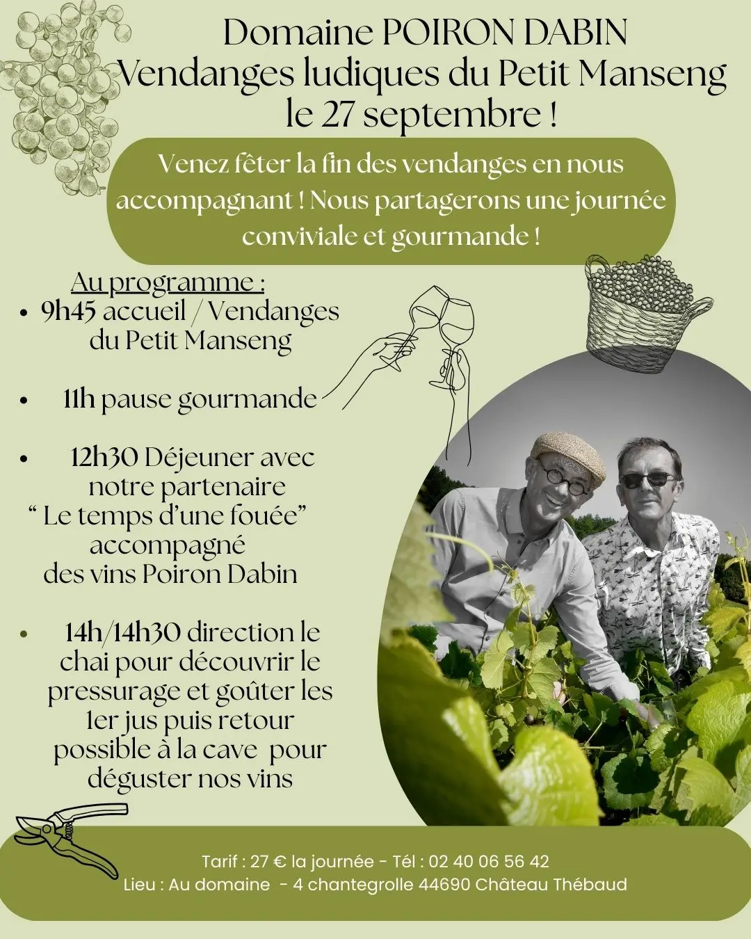 Vendanges au Domaine Poiron Dabin