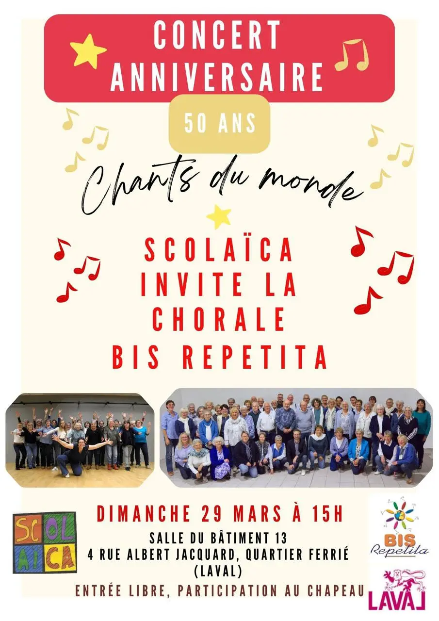 Concert des 50 ans de la chorale Scolaïca