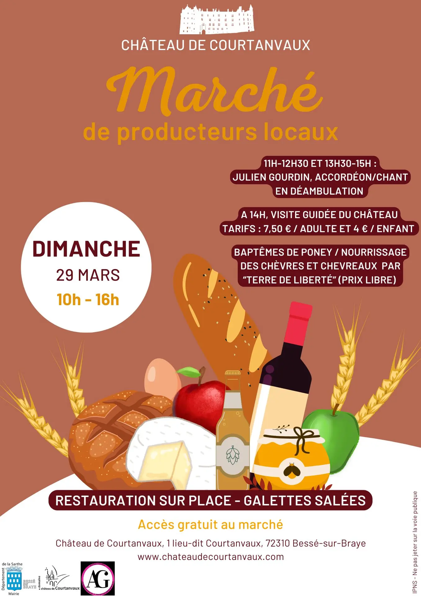 Vert blanc Illustratif Marché producteurs et artisans Affiche - 1