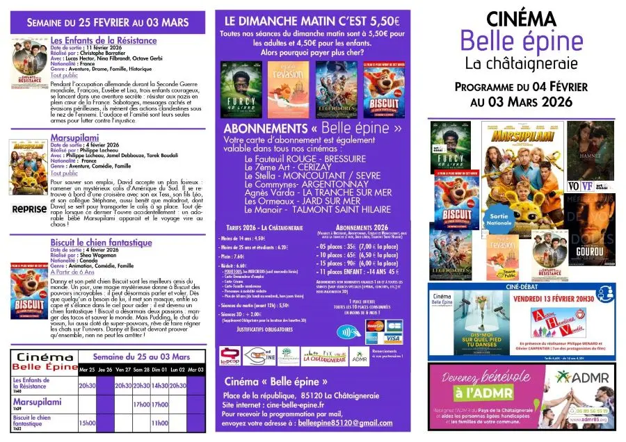 programme cinéma recto