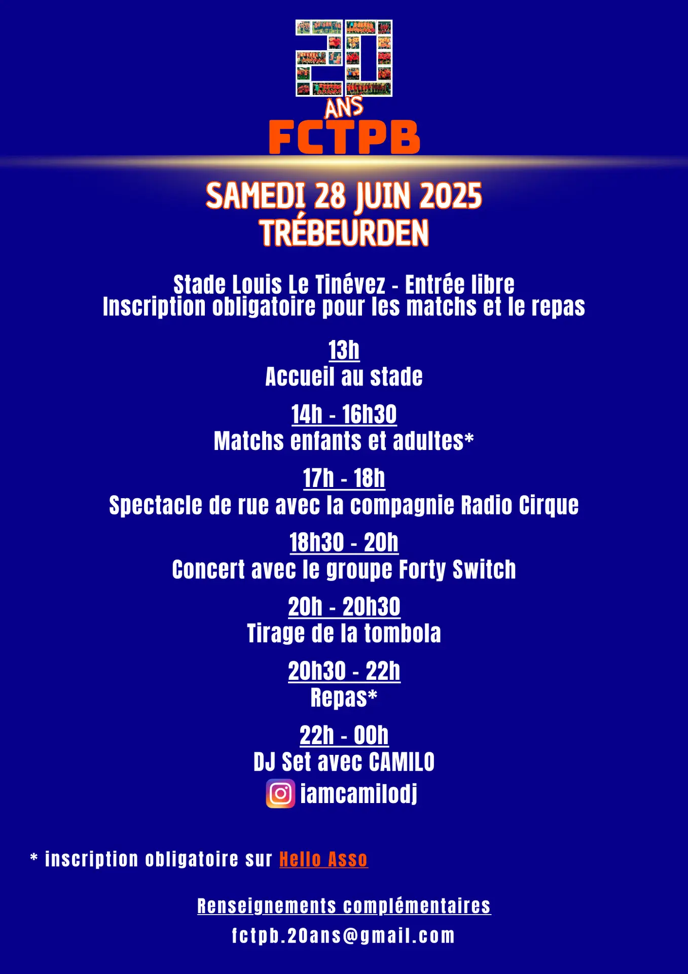 20 ans - Programme