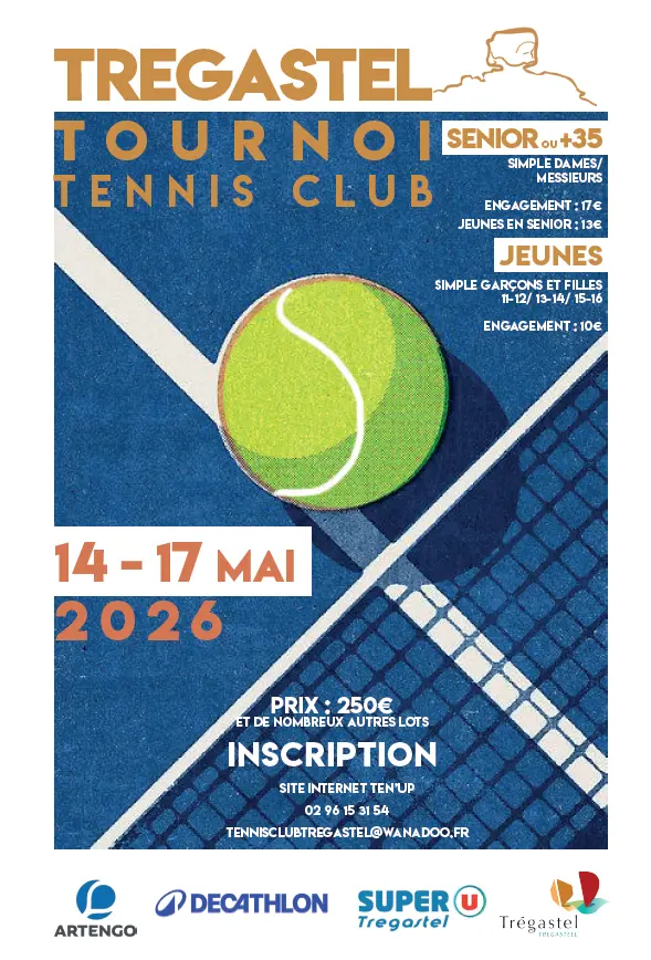 Affiche tournoi tennis Trégastel