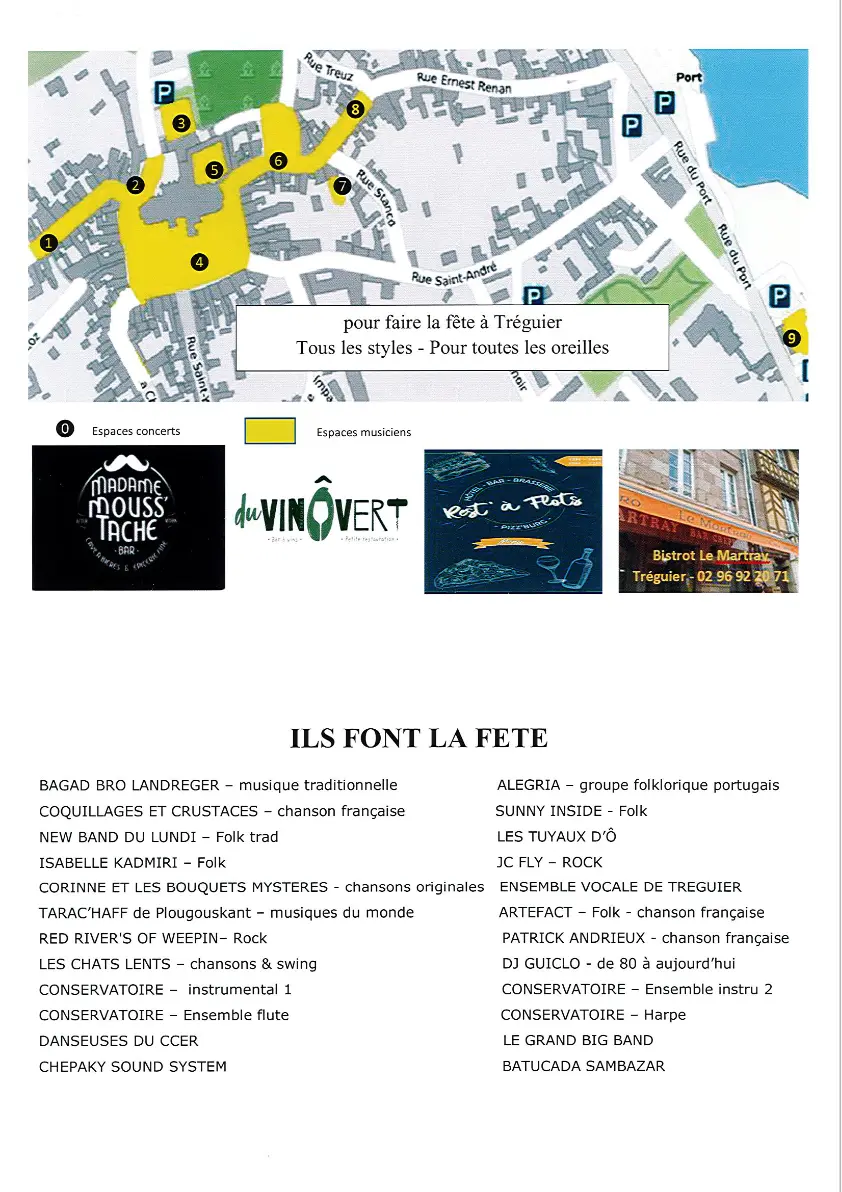 Programme fête de la musique Tréguier