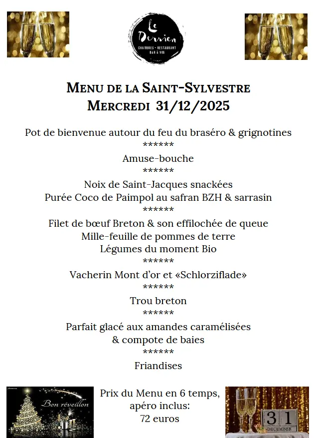 Menu St Sylvestre Derrien