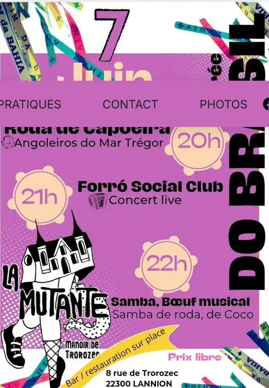 SOIRÉE DO BRASIL - ANGOLEIROS DO MAR TRÉGOR FORRO SOCIAL CLUB La Mutante-Manoir de Trorozec