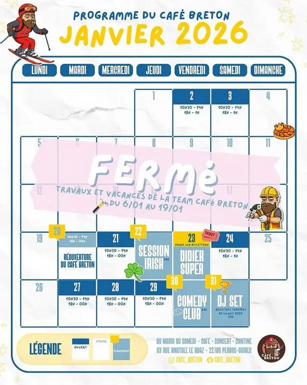 Programme de janvier 2026