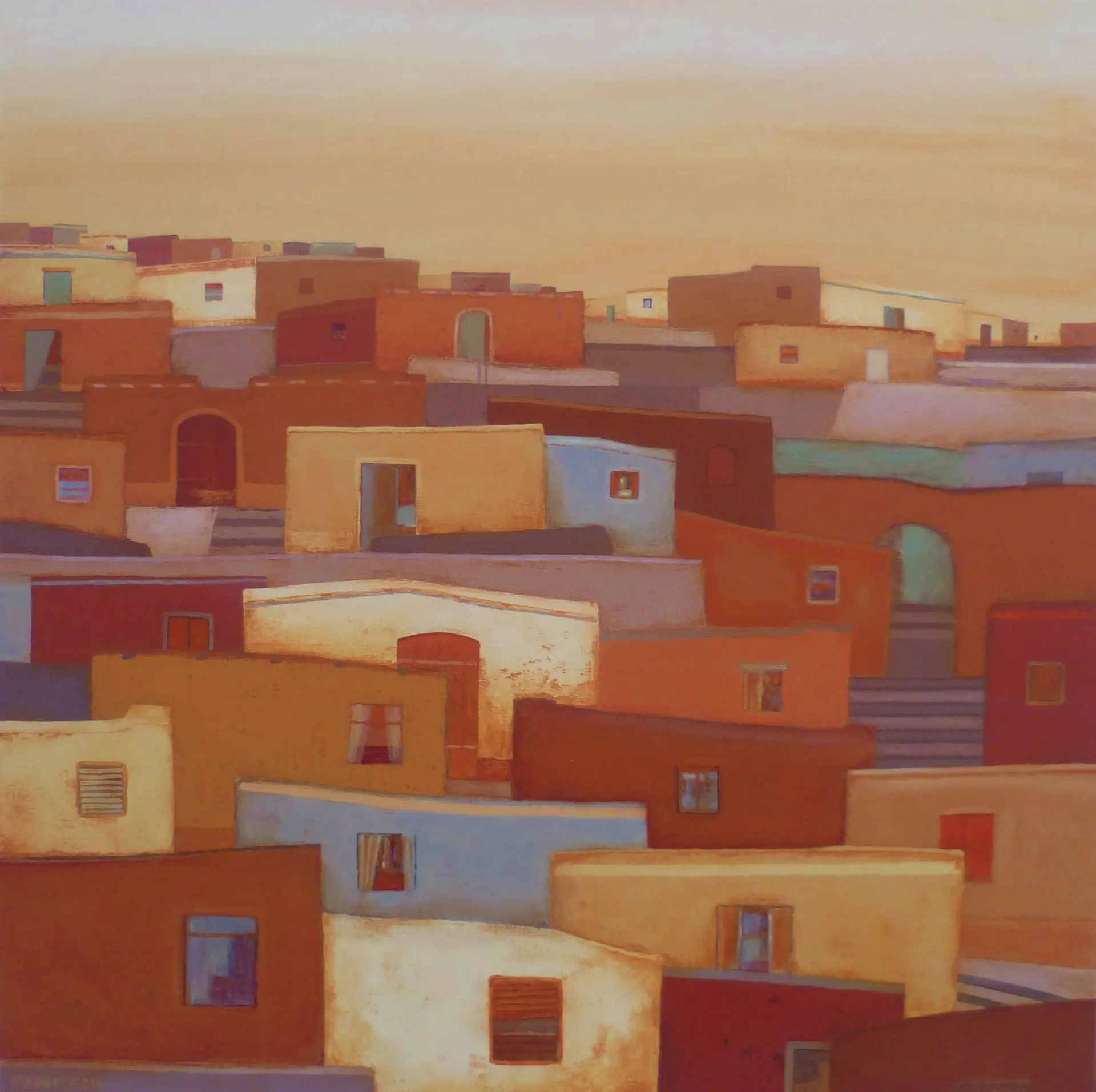 Village ocre et terre