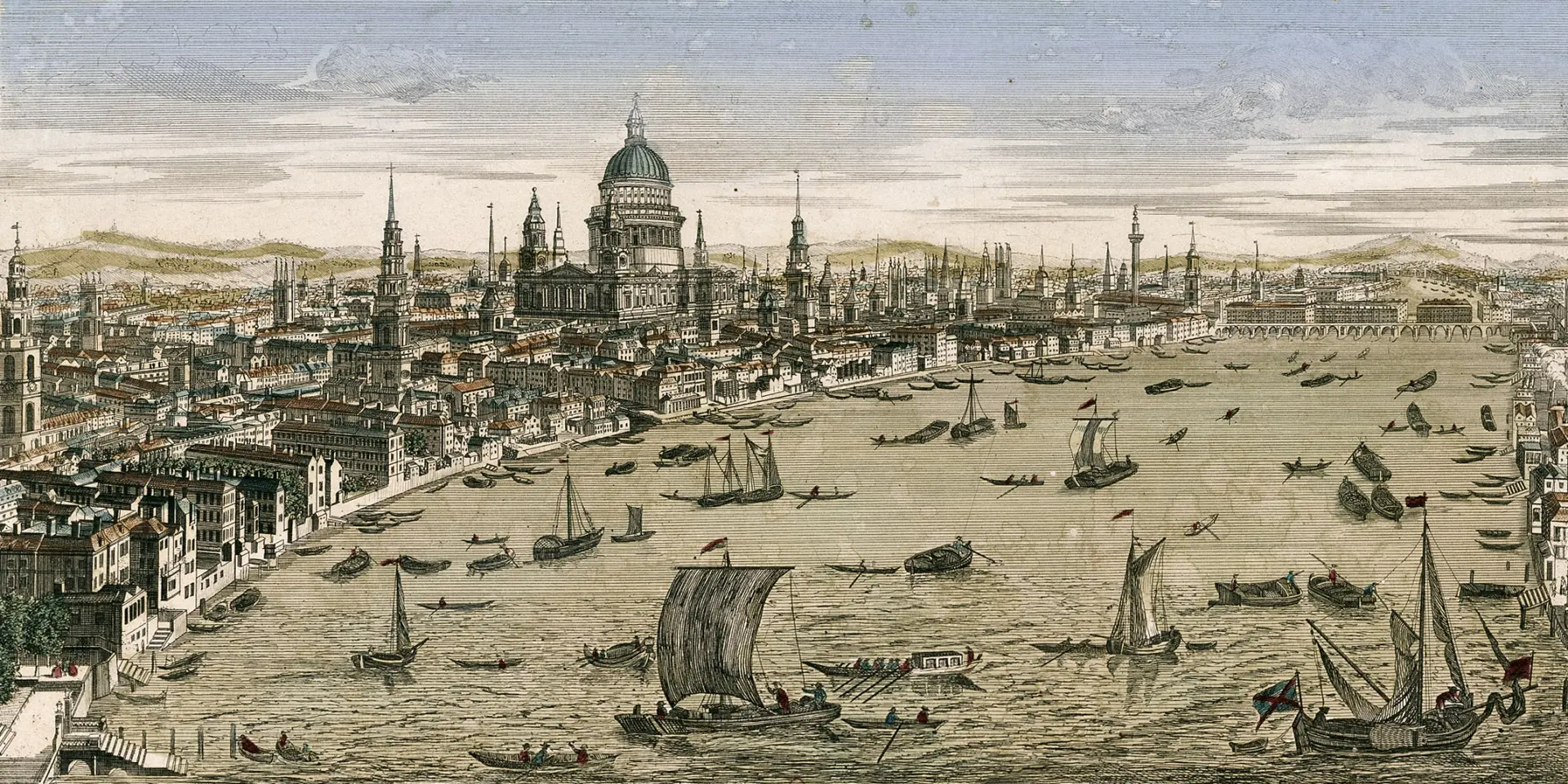 Vue de Londres et de la Tamise vers le Sud Ouest, BNF Paris