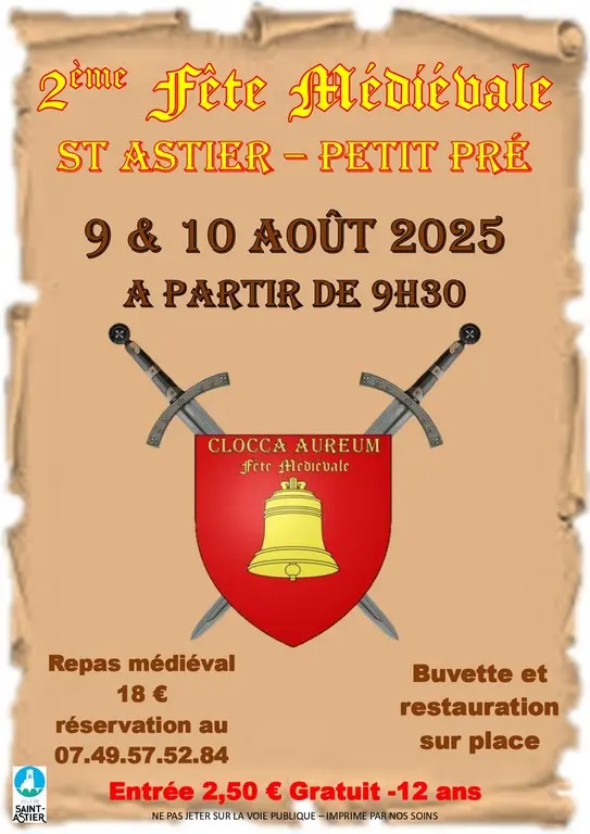 9 et 10 août st astier fête médiévale