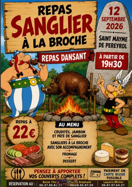 08-repas sanglier à la broche-St Mayme de Pereyrol