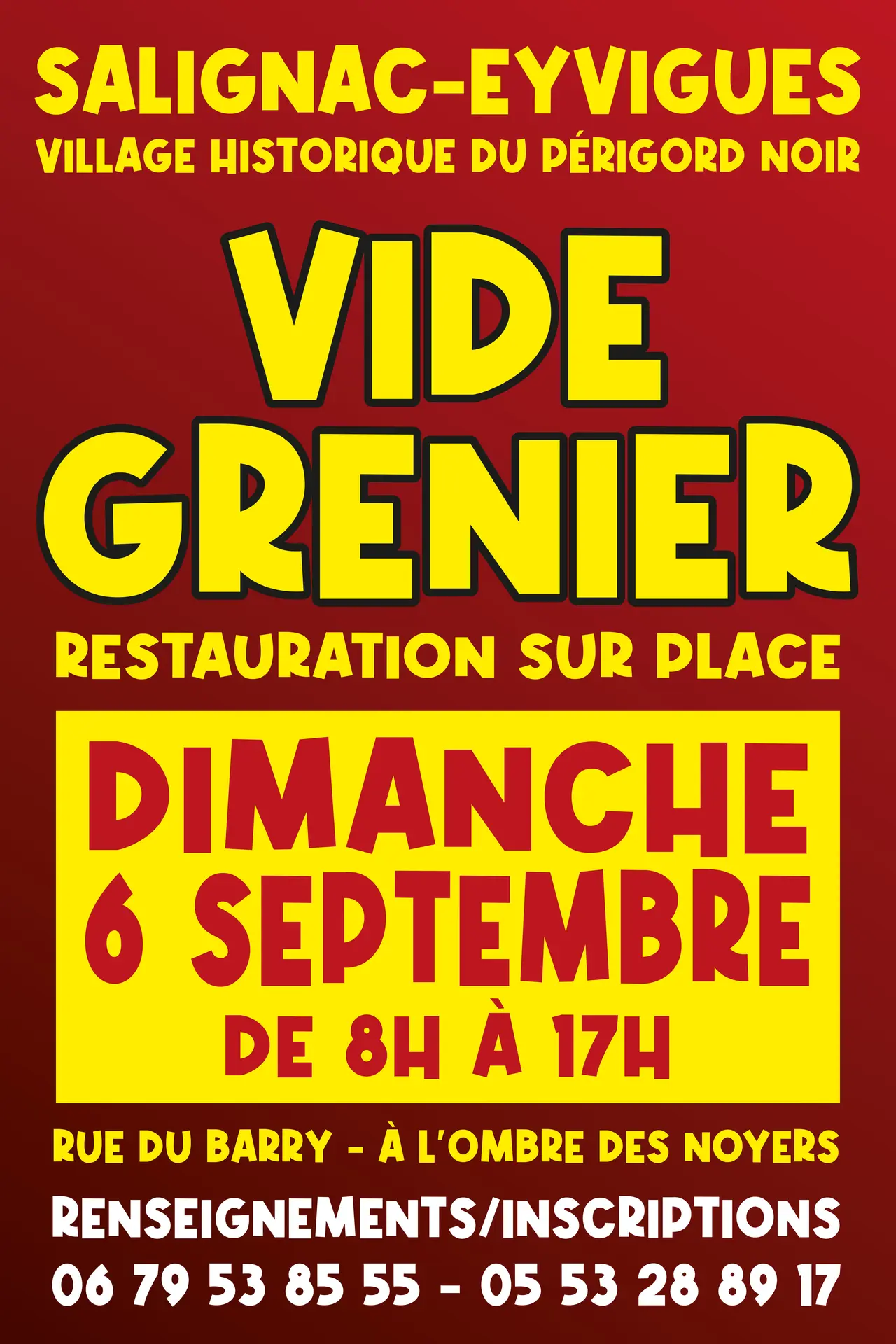 vide grenier CASE 6 sept