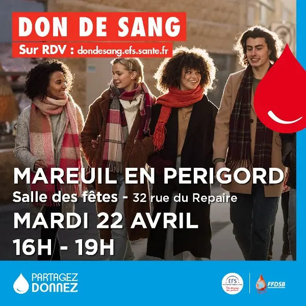 Don de sang Mareuil 22.04.25