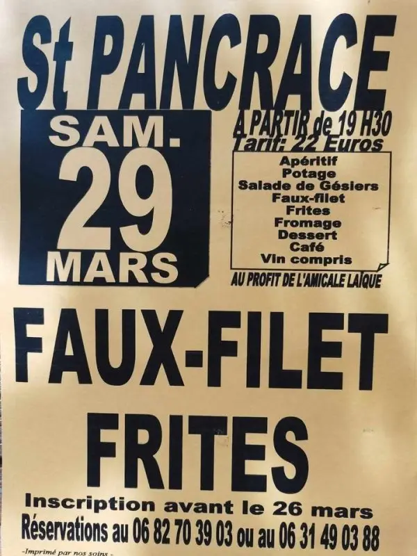 Faux-filet  St Pancrace 29.03.25
