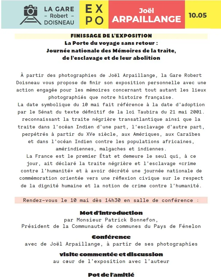 Finissage exposition La porte du voyage sans retour texte 10-05-25