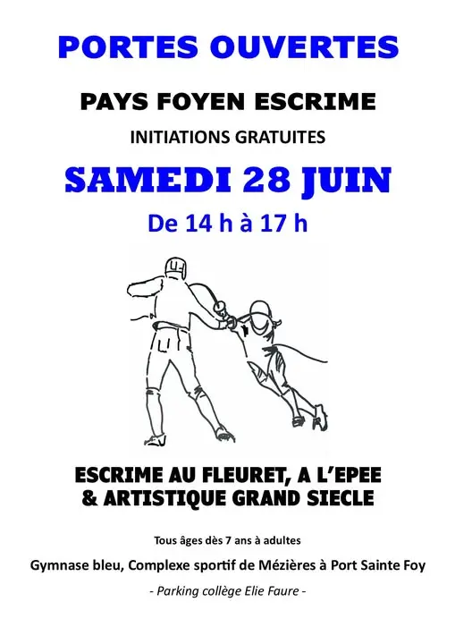 Portes ouvertes Pays Foyen Escrime - 28 Juin 2025